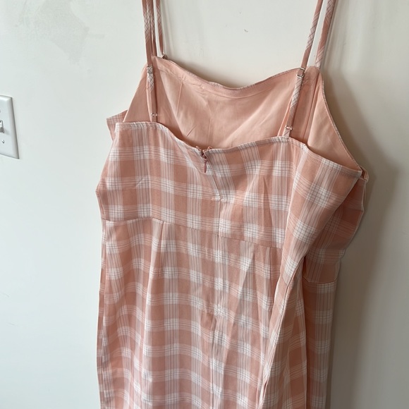 Nordstrom BP. Gingham Square Neck Sundress Size 3X Y2K Grunge Vibes Coral White - Picture 6 of 6